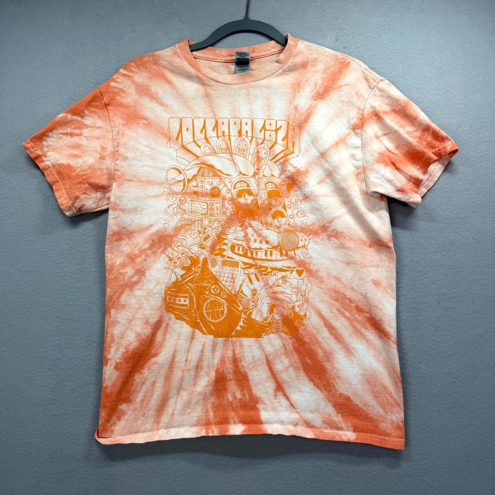 Lollapalooza 2022 Festival T-Shirt Men M Orange Tie Dye Metallica Green Day